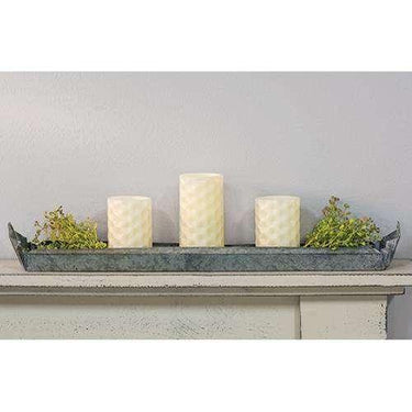 Galvanized Metal Candle Tray/Trough - The Fox Decor